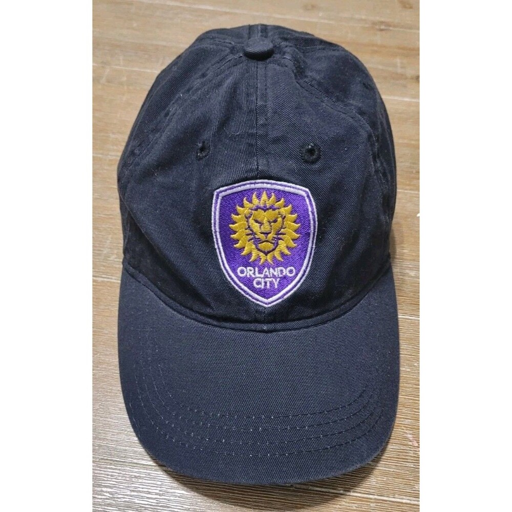 Adidas Black Orlando City Hat SC Soccer Team Logo Adjust Strap Cap MLS YOUTH SZ